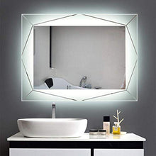 Specchio da Bagno Illuminato a LED con vanità Leggera, Specchio da Parete Senza Cornice Impermeabile e Resistente all'umidità per Bagno e Camera da Letto