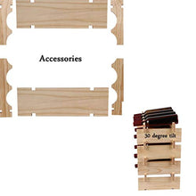 WAN Supporto per Rack da 4 Piedi in Legno di Pino Naturale con Supporto da Tavolo Organizer da appoggio per Vino in Legno impilabile da 16 Bottiglie Supporto da scaffale per Vino modulare per cu