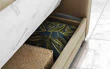 Divano 3 posti in tessuto lavabile beige - 220 x 88 x 83h cm, vano contenitore, trasformabile in letto una piazza e mezza