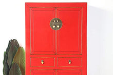 Yajutang - Comò cinese per matrimonio, in legno massiccio, colore: Rosso