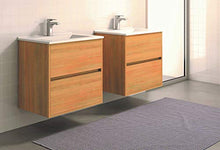 Mobile Bagno Sospeso con Lavabo in Porcellana - con 2 Cassetti - Il Mobile è MONTATO - Modello SADO (80cms, Hera)
