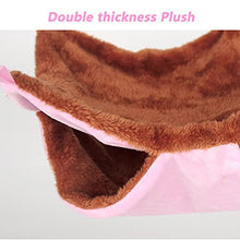 Amaca a Doppio Spessore in Peluche per criceti, Ratto, Scoiattolo, Uccello da Compagnia, Amaca Durevole Rosa 20 * 20 cm