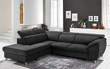 Dafnedesign.Com - Divano angolare 3 posti con penisola a Sinistra - Colore: Nero - cm. 271 x 222 x 94h