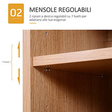 homcom Scarpiera Slim da Parete, Mobile Multiuso con 2 Ante e Ripiani Regolabili per Camera da Letto e Ingresso, in Legno, 80x32x91cm