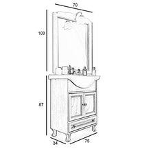 Shop Chic Arredo bagno decapè avorio con lavabo da 75 cm ante e cassetti