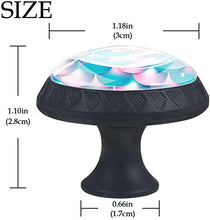 Modello di sirena di pelle di coda di pesce rosa blu Pomelli per Porta Set di 4 Pomelli per Mobili Manopole per Cassetti Cucina Armadio Vetro