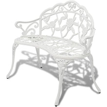 Weilandeal - Panca da giardino in alluminio pressofuso, colore: bianco