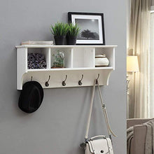 Semplicità Elegante Scaffale a Muro Scaffalature Sospese Scaffali Stile Americano Appendiabiti a Grata Appendiabiti Multiuso, 2 Colori, 2 Dimensioni, HJJ, bianca, 65x17.5x35cm