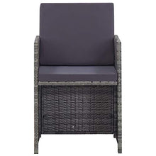 Tidyard 5 pz Set da Pranzo da Giardino in Polyrattan e Acacia,Set mobili da Giardino,Poltrone e Tavolino,Antracite