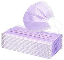 Unbr 50 Pezzi di Protezione USA E Getta, con Orecchini, Antipolvere, 3 Strati di Protezione (Viola)