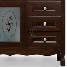 Shop Chic Mobile bagno in legno in stile classico noce con lavabo ante e cassetti