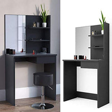 Household camera di stoccaggio specchio comò comò con cassetti,Black