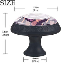 Modello di libellula viola rosa Pomelli per Porta Set di 4 Pomelli per Mobili Manopole per Cassetti Cucina Armadio Vetro