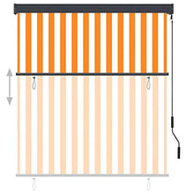 Tenda a rullo per esterni, 140 x 250 cm, bianco e arancione