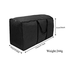 ZZGood All'aperto Cuscino per mobili da Giardino Borsa di stoccaggio Borsa Multi-Funzione, Resistente all'Acqua, Custodia, Nero