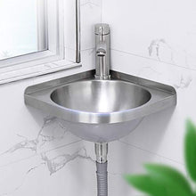 JPOYT-O Triangolo Lavatoio Hanging Bacino, Round Kitchen Sink Bowl in Acciaio Inox