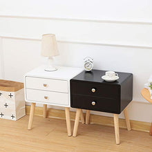 POPSPARK Comodino con cassetto, Comodino Moderno, tavolino/Comodino in MDF per Mobile Camera da Letto (Nero, 42×32×50CM)