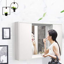 haozai Mobile A Specchio per Bagno Armadietto Arredo con Specchio A Parete con 2 Ante, Bianco, 80cmx14cmx70cm,armadietto Bagno da Parete,mobili Bagno,Specchio Bagno con Mobiletto 23