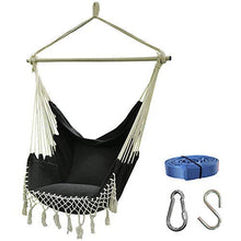 Amaca Sedia Relax Appeso Nappe Swing con tasca, Uso esterno e interno, 400 libbre Dimensioni spazio…