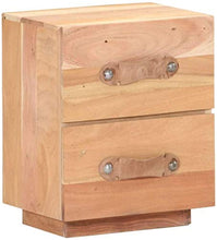 HappyL Comodino Letto Armadio con 2 cassetti 40x30x50 Cm Solido Legno di Recupero