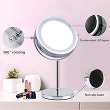 GHDAG - Specchio cosmetico da scrivania con ingrandimento 5x /10x, con LED