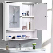 BXSZVOK Mobile Bagno 58x56x13cm, Mobile pensile 3 Strati divisorio con Specchio