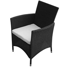 Oushome Sedie da Giardino 2 pz in Polyrattan Nere