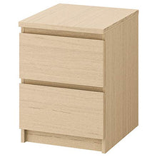Cassettiera IKEA MALM con 2 cassetti impiallacciato rovere mord bianco