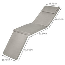 Beautissu Cuscino per Sedia a Sdraio LoftLux DC 175x45x5cm - Cuscino Imbottito sfoderabile per sedie e poltrone da Giardino - Cuscino da Giardino o da Mare - Cuscino per Sdraio da Esterni - Grigio