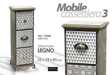 Gicos Mobile cassettiera Comodino comò in Legno 3 cassetti 22 * 19 * 65 cm Shabby Chic ILC-721946