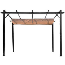miozzi Pergola da Giardino 3X4m in Alluminio con Telo Scorrevole Nera e Beige