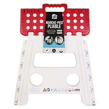JE CHERCHE UNE IDEE CMKB5689 TABURETE ESCALÓN PLEGABLE 31CM, Blanc/Rouge/Vert/Gris, 30 x 22 x 32.5 cm