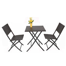 DNNAL Set di mobili Portico per Patio, Tavolo in Rattan all'aperto e Sedia Balcone Cortile Balcone Giardino Mobili da Giardino all'aperto, Design Pieghevole