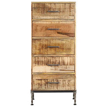 FAMIROSA Cassettiera 45x35x106 cm in Legno Massello di Mango