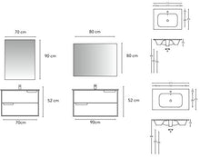 Set Mobile Lavabo Specchio LED Arredo Bagno Moderno Boston90 CERAMICHEMIRANDA-Nuvola