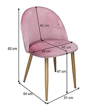 Sedia Imbottita in Velluto Rosa MOD. Sophie (2 pz)
