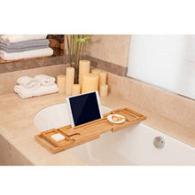 Ppy778 Basamento per Vasca - Multifunzione Retrattile in bambù per Bagno con Cuscino cilindrico