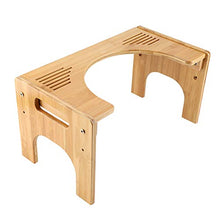 Sgabello regolabile in bambù antiscivolo, 48,5 x 27 x 25 cm