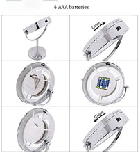 FGDSA Specchio per Il Trucco Compatto Illuminato, Specchio per Il Trucco A LED 10X, Specchio per Il Trucco con Luce Ad Anello, Specchi per Il Trucco A LED 360 °; Rotante