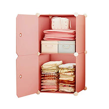 Locker Armadio Armadio Rimovibili di Plastica Noleggio Scaffali Abbigliamento Home Camera A 2 Strati Dormitorio Rosa 39X37X75CM MUMUJIN