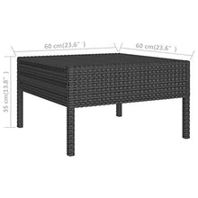 SKM Set Divani da Giardino 9 pz con Cuscini in Polyrattan Nero (39kg)