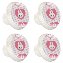 Maniglie per cassetti Manopole per cassetti Manopole rotonde Confezione da 4 per armadietto, cassetti, cassettiere, cassettiere ecc. Modello di coniglio animale bambino