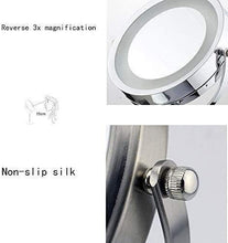 Specchio Girevole a Doppio Lato in Piedi 360 Gradi Girevole a 360 Gradi 3X amplificato Trucco Illuminato