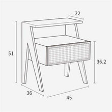 Moda Comodini casa Moderna Semplice Classico Originale Design Camera da Letto Rattan Cera Bianca Legno Bagagli a Doppio Strato (Color : S1)