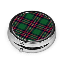 Scatola rotonda per medicina portatile, mini pillole in metallo, dispenser per pillole tascabili, borsa da viaggio, regalo Moran Tartan