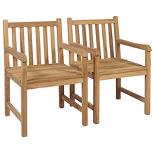 vidaXL Sedie da Giardino 2 pz e Cuscini Grigio Talpa Massello di Teak