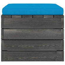 vidaXL Pouf da Giardino su Pallet con Cuscino in Legno di Pino
