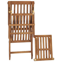 vidaXL Legno Massello di Teak Sedia a Sdraio con Cuscino Grigio Scuro Robusto Pieghevole Reclinabile Elegante Lettino Prendisole Colore Naturale