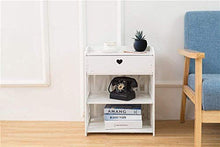 NYDZDM Comodino da Tavolo, Comodino Bianco con Ripiani E Cassetto - Stile Uccello Compatto, 42 X 26 X 50 Cm