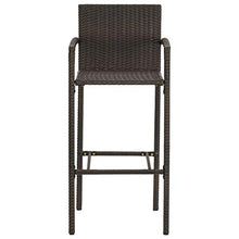 vidaXL Set Bar da Giardino 3 pz in Polyrattan Marrone